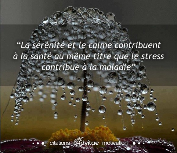 La sérénité contribue à la santé, le stress à la maladie