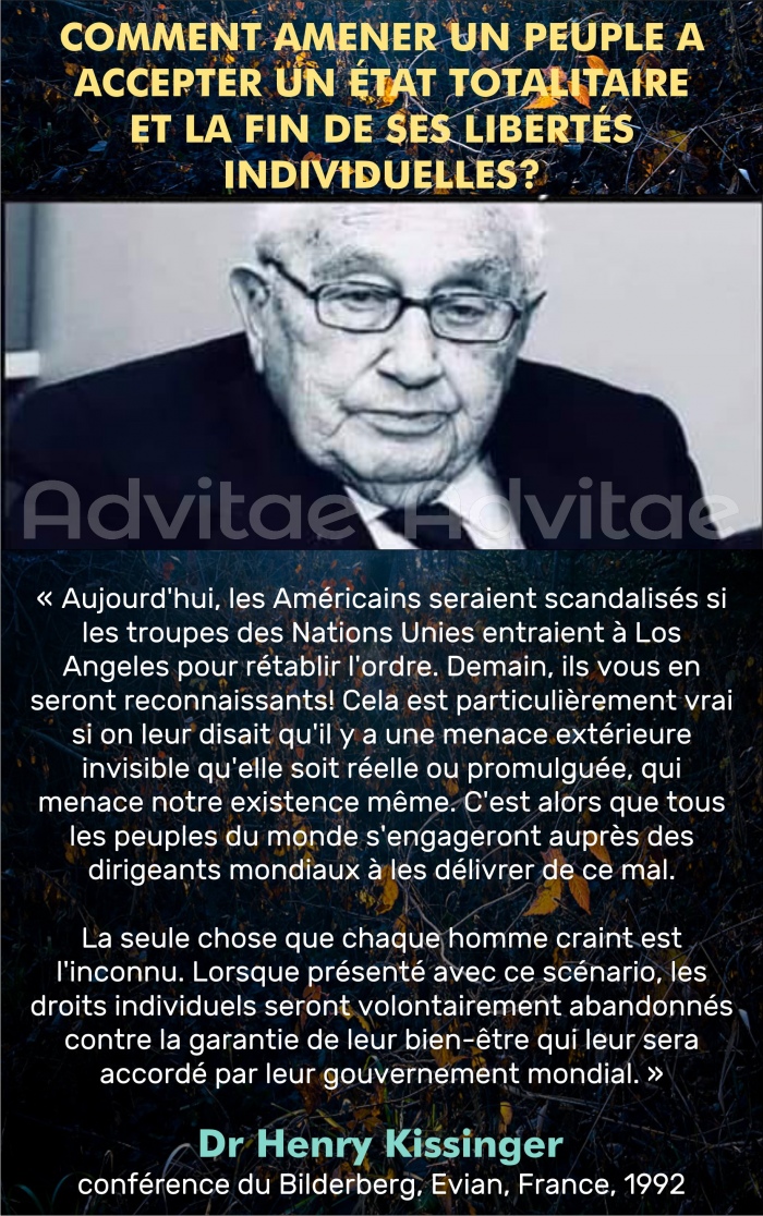 Comment amener un peuple  abandonner ses liberts individuelles et  accepter un gouvernement mondial totalitaire?