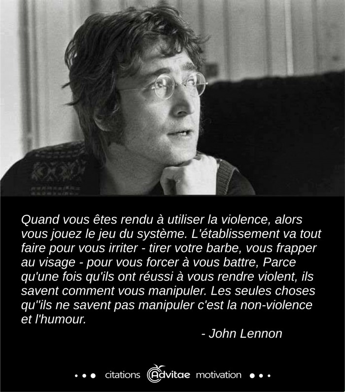 Utiliser la violence c'est jouer le jeu du systme et se rendre manipulable