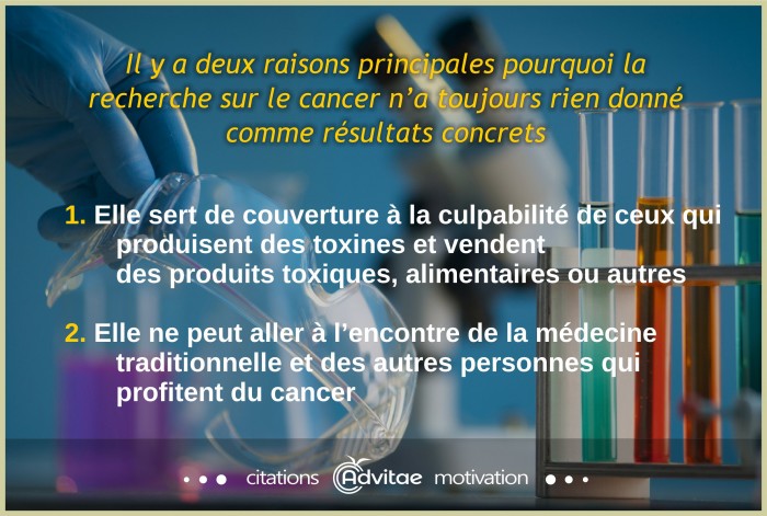 Il y a deux raisons principales pourquoi la recherche sur le cancer ne donne pas de rsultats
