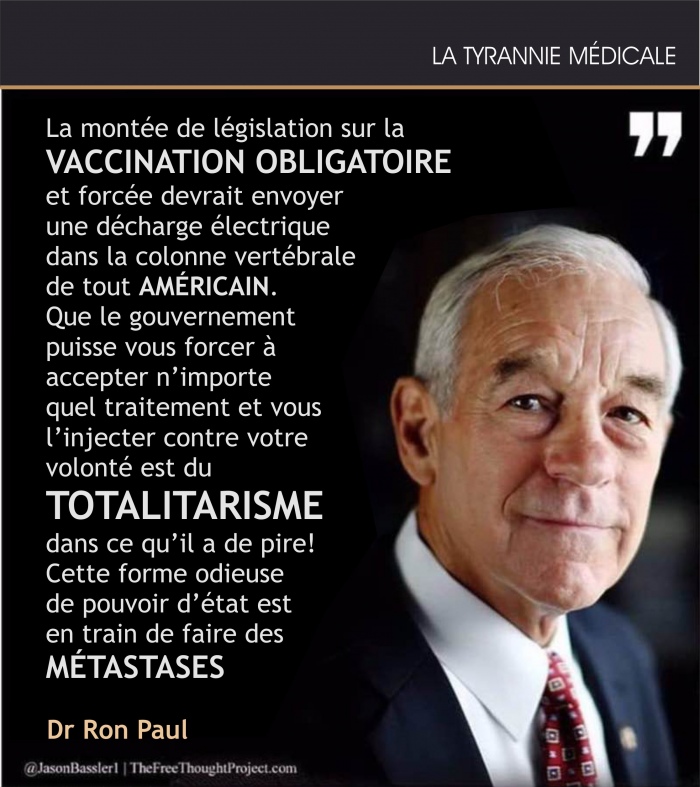 La monte de la vaccination obligatoire est une forme de totalitarisme odieux