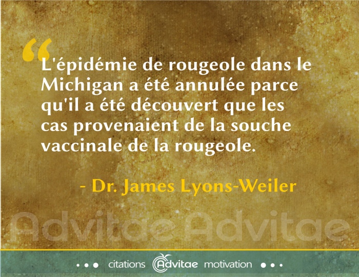 L'pidmie de rougeole dans le Michigan a t annule parce que les cas provenaient de la souche vaccinale