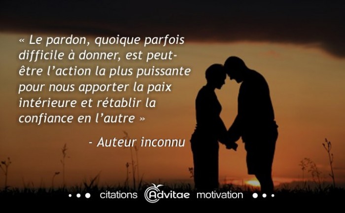 Le pardon est la chose la plus puissante pour nous apporter la paix intérieure