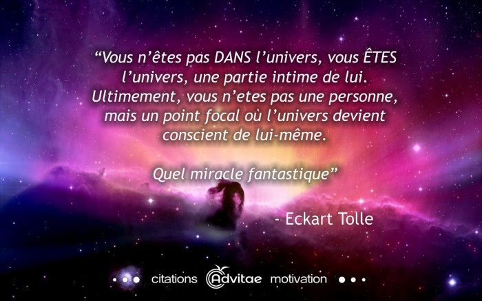 Vous n’êtes pas DANS l’univers, vous ÊTES l’univers